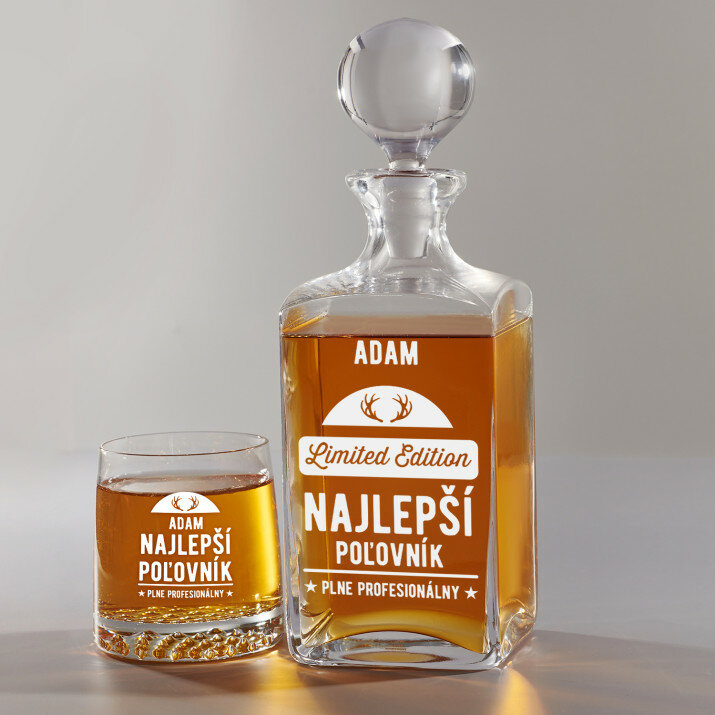 Limited edition - Sada gravírovanej karafy a pohárov na whisky