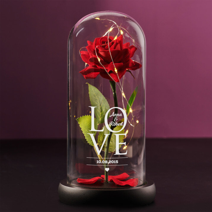 Love - Večná ruža v skle