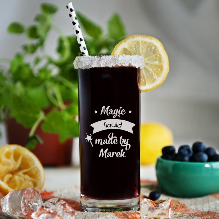 Magic liquid - Gravírovaná sklenice na nápoje
