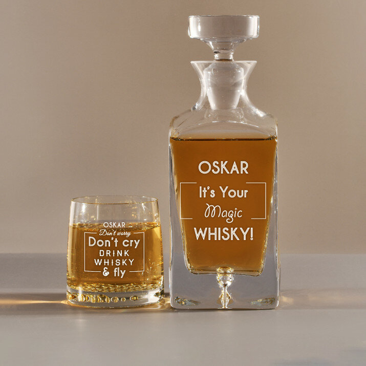Magic Whisky - Sada gravírovanej karafy a pohárov na whisky