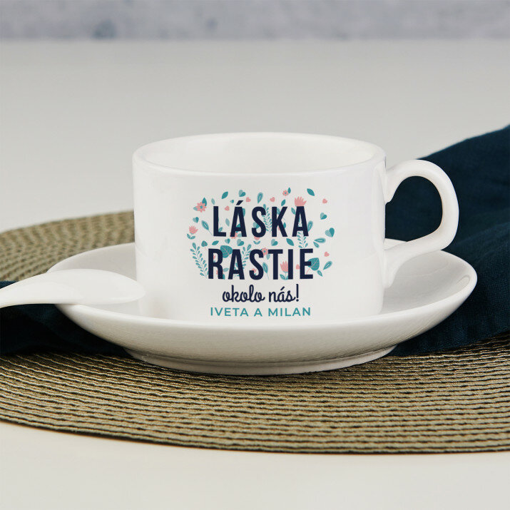 Láska rastie - Šálka s podšálkou