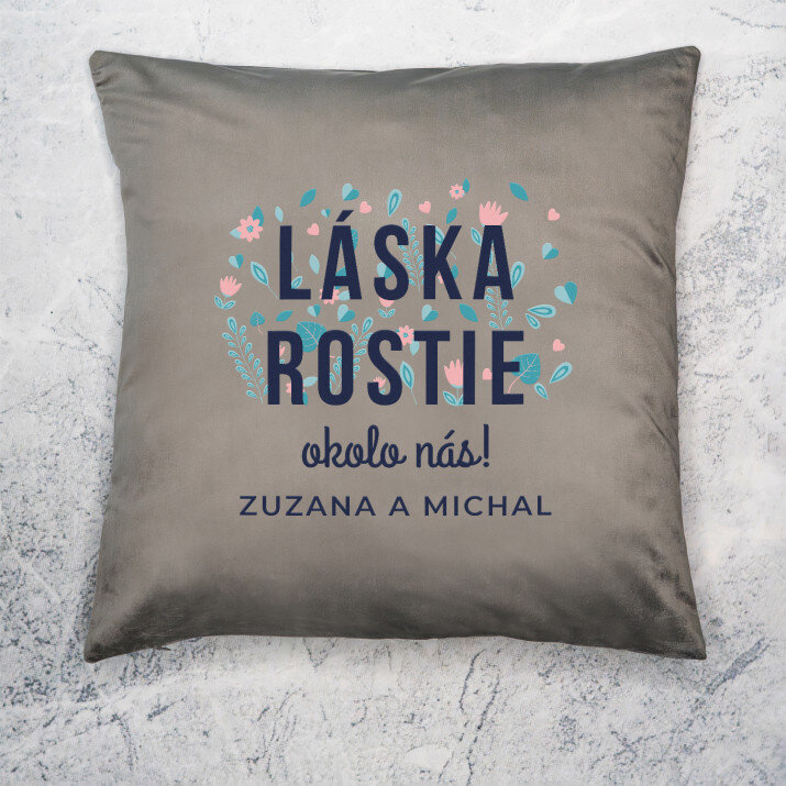 Láska rastie - Dekoračný vankúš