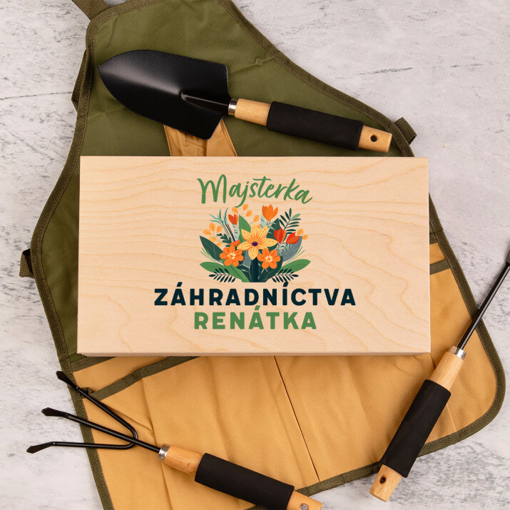 Majsterka záhradníctva - Sada záhradného náradia v zástere
