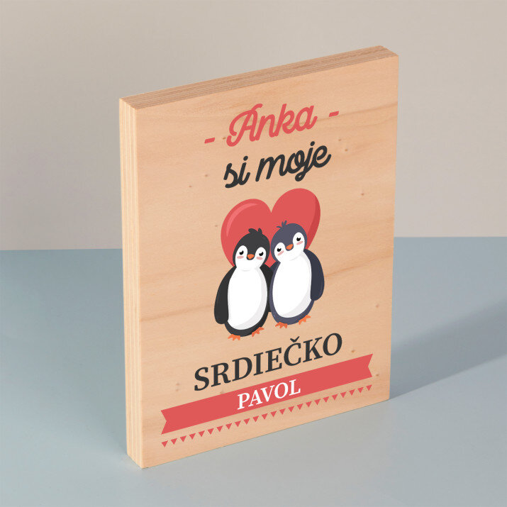 Moje srdiečko - Tlač na drevo