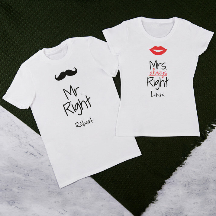 Mr right, mrs always right - Sada tričiek pre páry