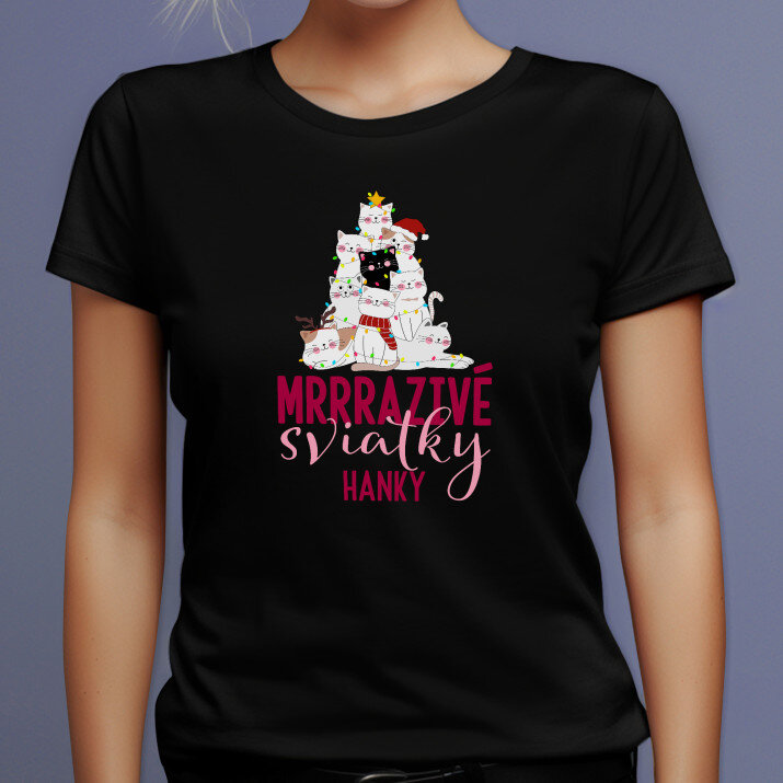 Mrrrazivé sviatky - Čierne dámske tričko