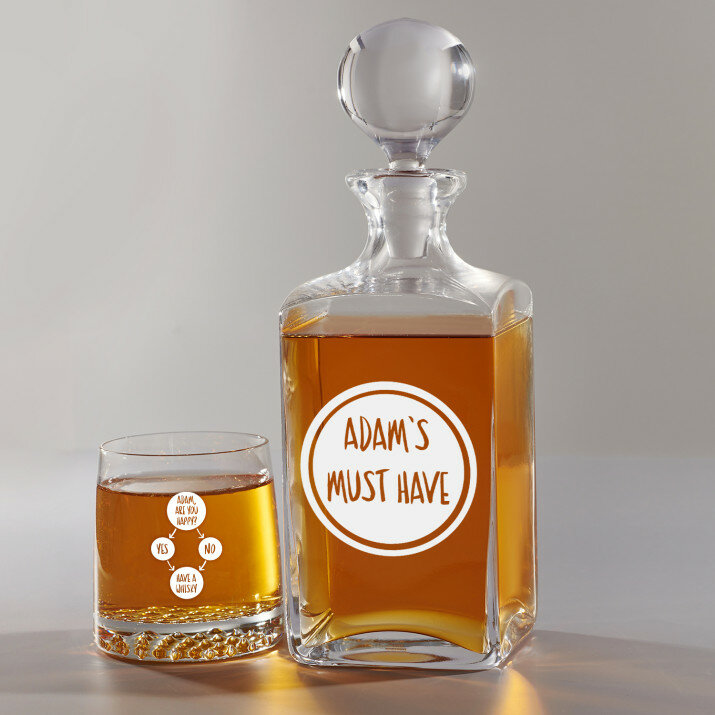 Must Have - Sada gravírovanej karafy a pohárov na whisky