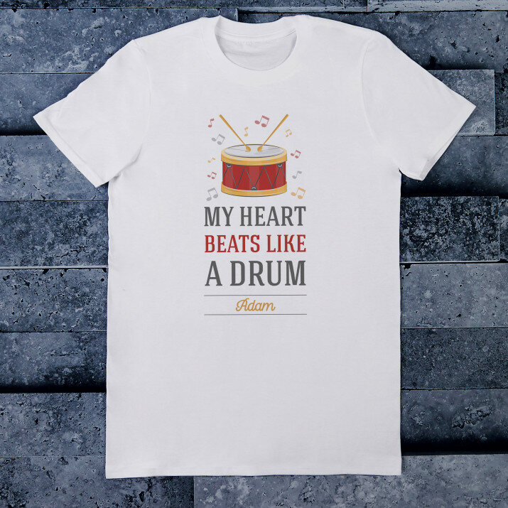 My heart beats like a drum - Pánske tričko s potlačou