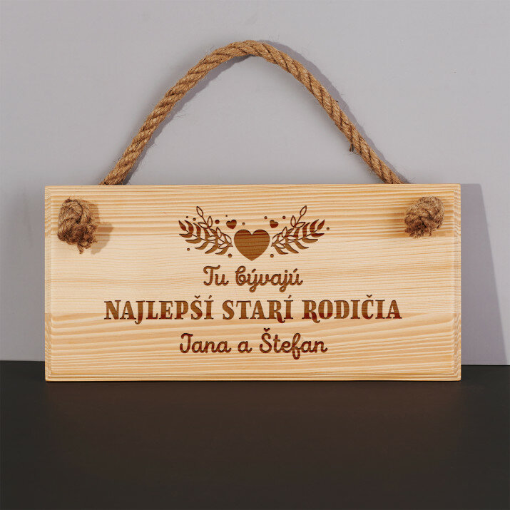 Najlepší starí rodičia - Drevená tabuľka