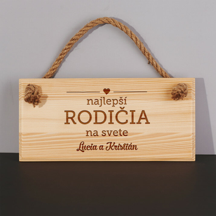 Najlepší rodičia na svete - Drevená tabuľka