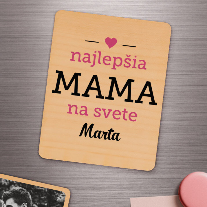 najlepšia mama - Drevený magnet