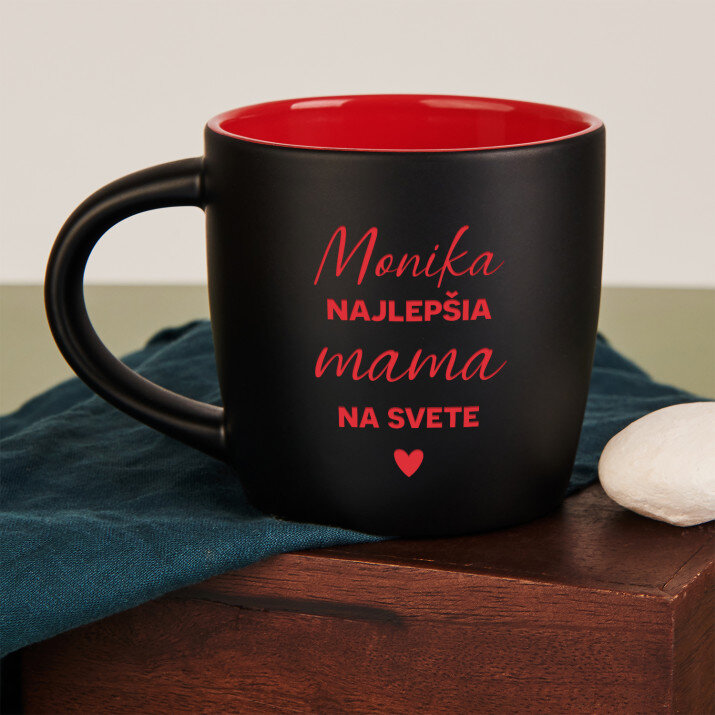 najlepšia mama na svete - čierny keramický hrnček