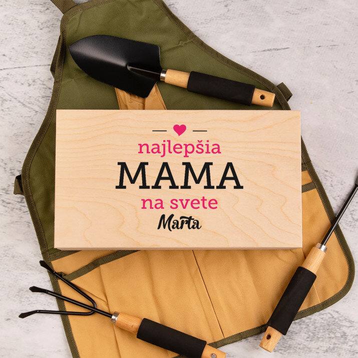 Najlepšia mama na svete - Sada záhradného náradia v zástere