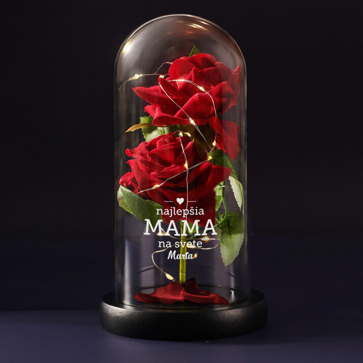 najlepšia mama - Večná ruža v skle