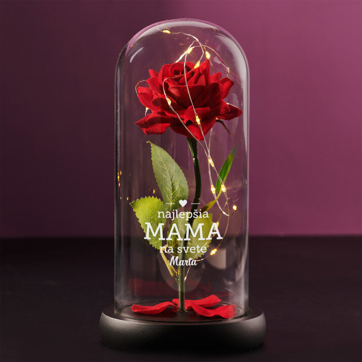 najlepšia mama - Večná ruža v skle