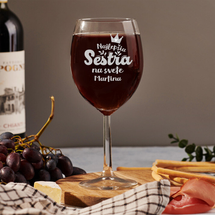 Najlepšia sestra na svete koruna - Gravírovaný pohár