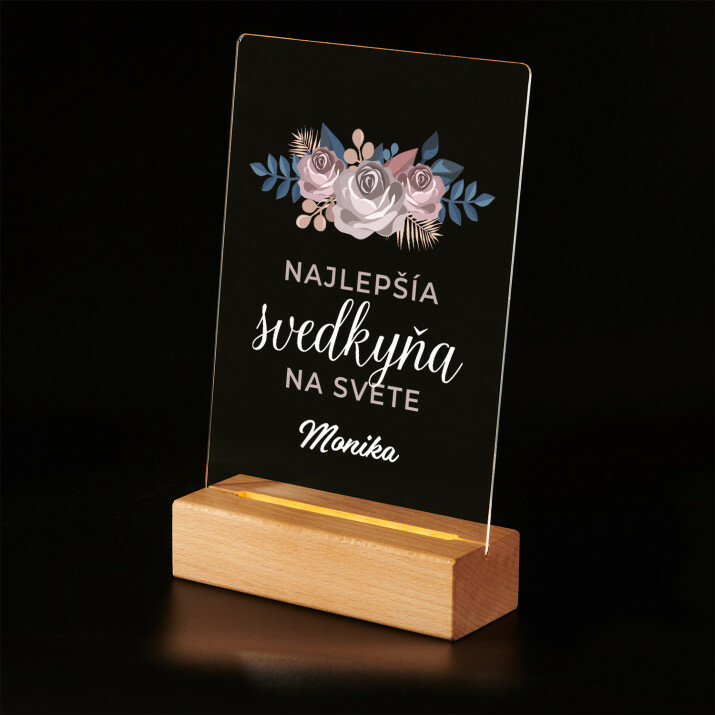 Najlepší svedok - Tlač na akrylové sklo (LED stojan)
