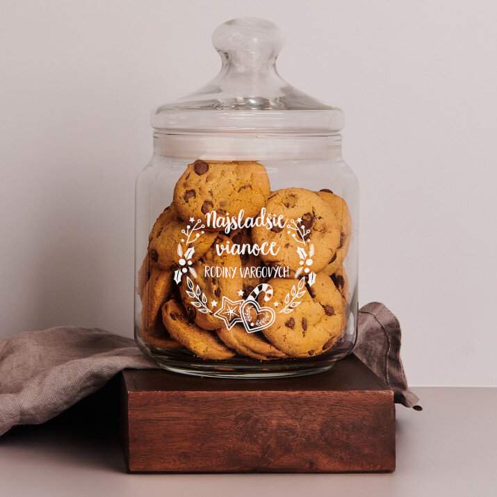 Najsladšie vianoce - Sklenená nádoba na koláčiky