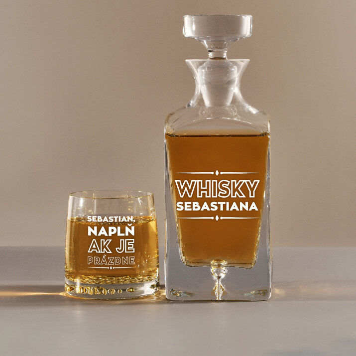 naplň - Sada gravírovanej karafy a pohárov na whisky