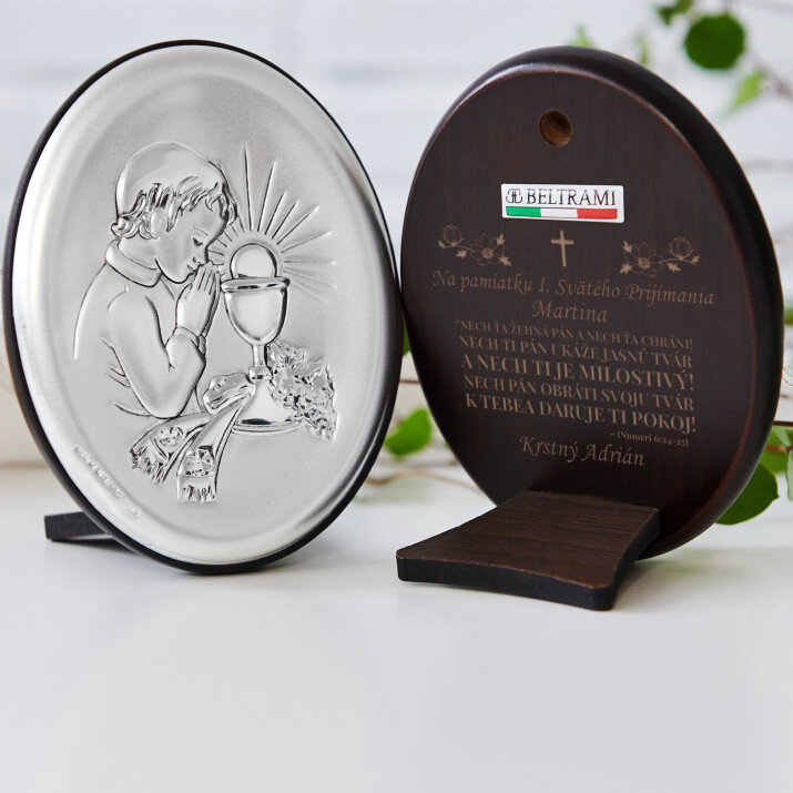 Nech Ťa žehná Pán prijímanie - Chlapec - Strieborný obraz s gravírovaním