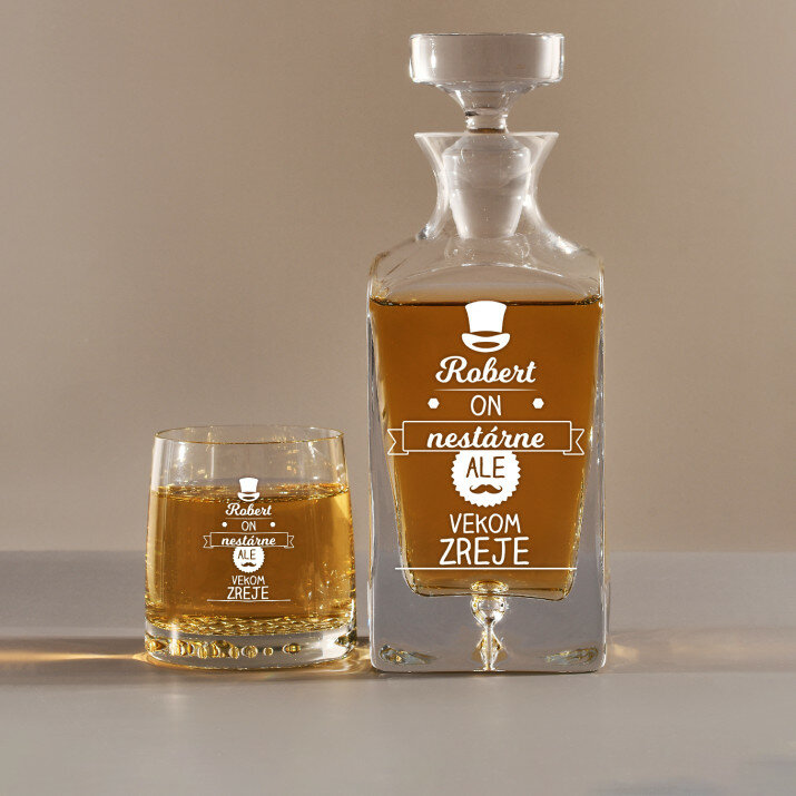 On nestarne - Sada gravírovanej karafy a pohárov na whisky