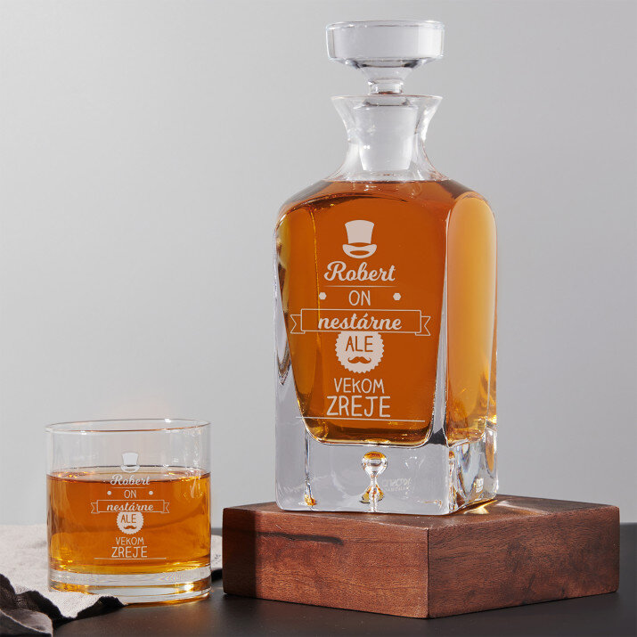 On nestarne - Sada gravírovanej karafy a pohárov na whisky