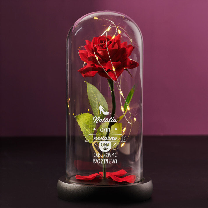 Ona nestarne - Večná ruža v skle