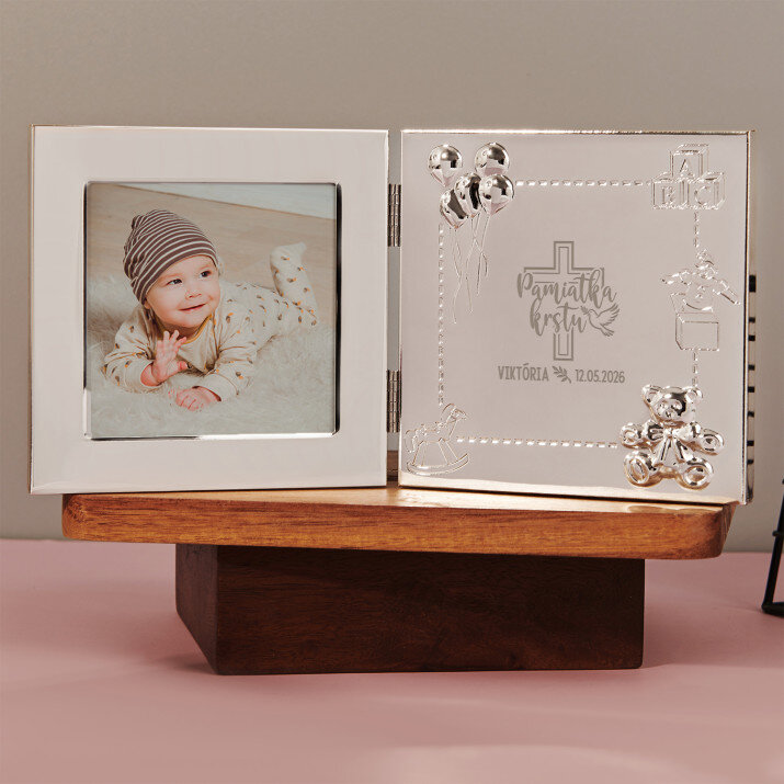 Pamiatka krstu - Postříbřený rámeček na fotografie