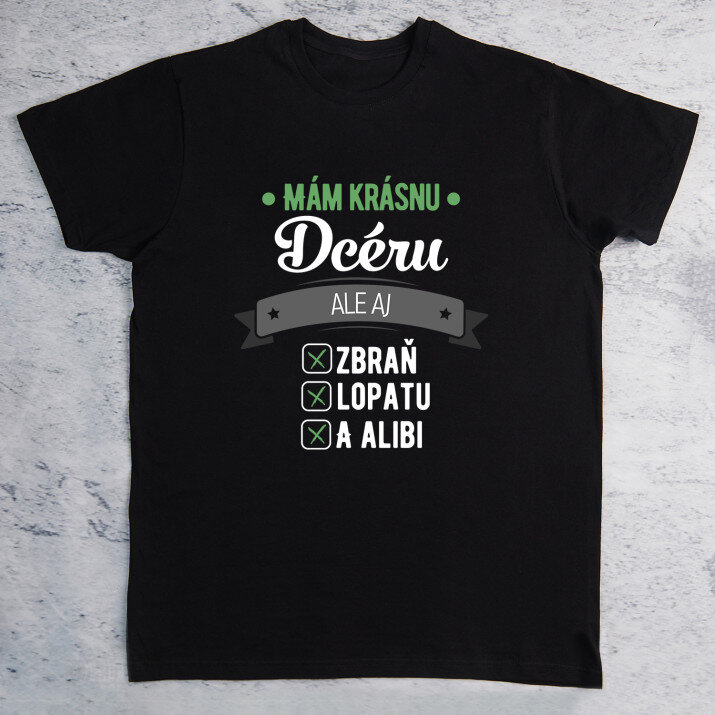 krásna dcéra - Pánske čierne tričko