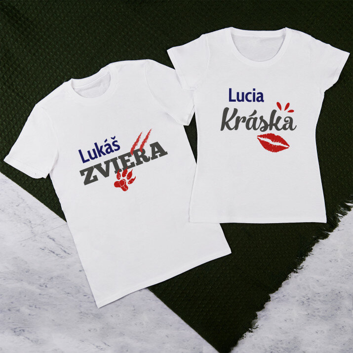 Kráska a zviera - Sada tričiek pre páry