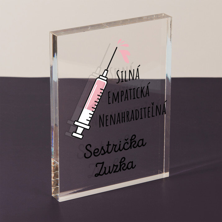 Sestrička vlastnosti - Akrylový blok