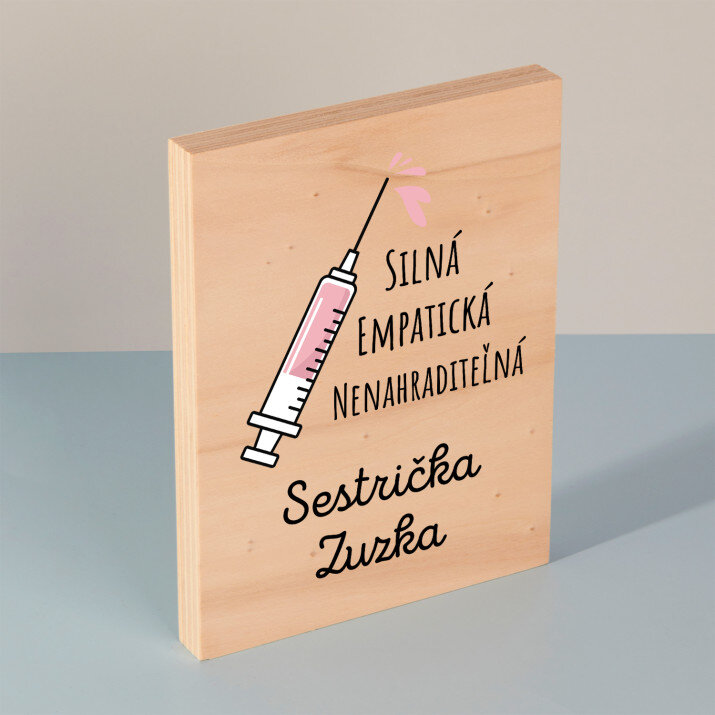 Sestrička vlastnosti - Tlač na drevo