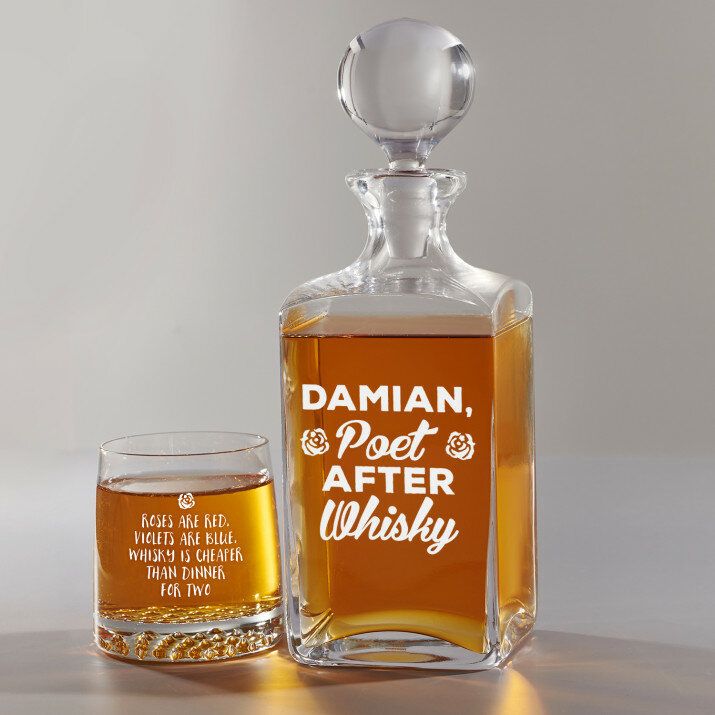 Poet - Sada gravírovanej karafy a pohárov na whisky