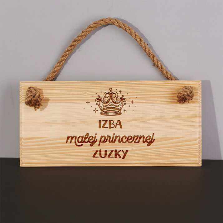Izba malej princeznej - Drevená tabuľka