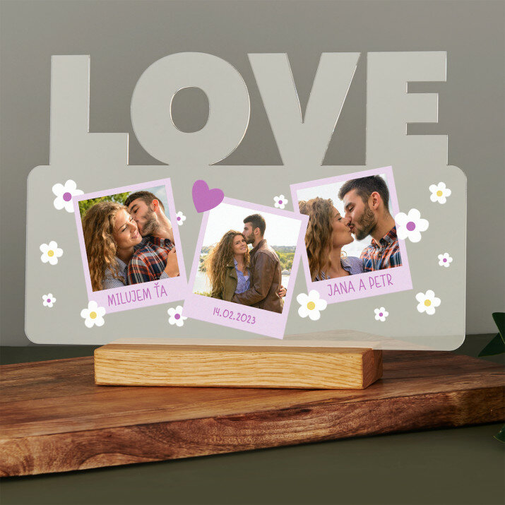 Polaroidové kvety - Tlač na akrylové sklo LOVE