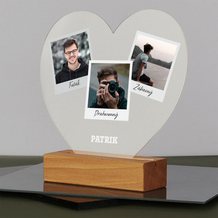 Polaroidy - Tlač na akrylové sklo led Srdce