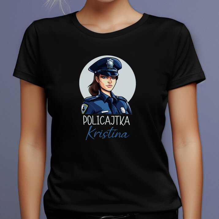 Policajtka - Čierne dámske tričko
