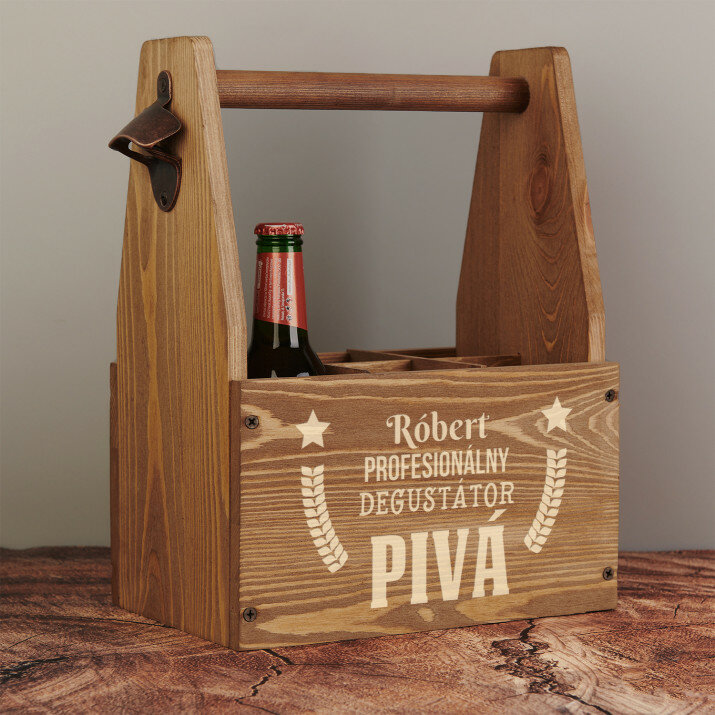 Profesionálny degustátor - Nosič na pivo s otváračom