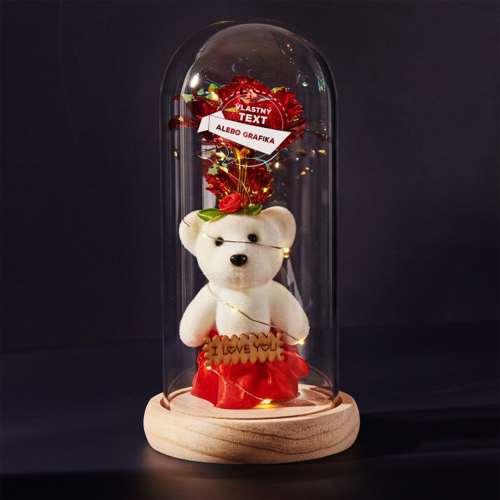 Vlastný projekt - večná ruža s medvedíkom