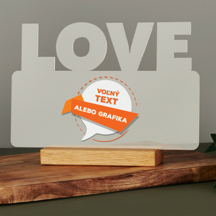 Vlastný projekt - Tlač na akrylové sklo LOVE