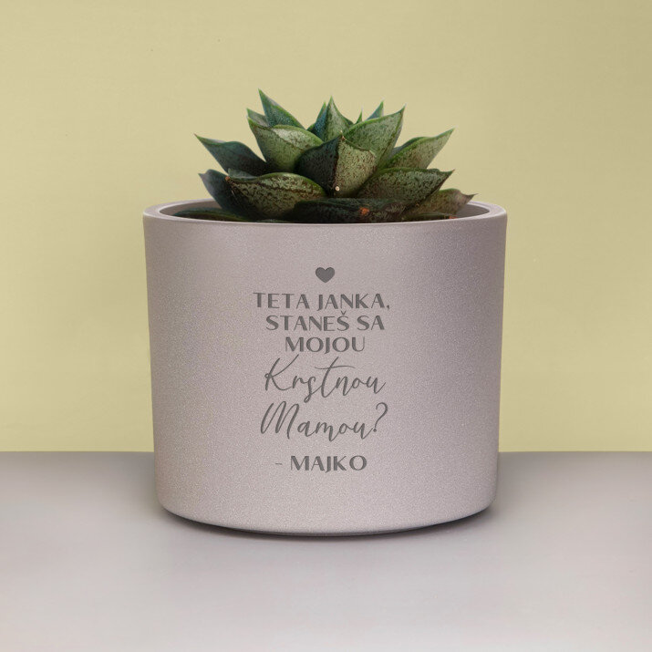 Staneš sa krstnou - prosba - Kryt na kvetináč