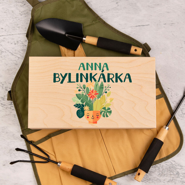 Bylinkárka - Sada záhradného náradia v zástere