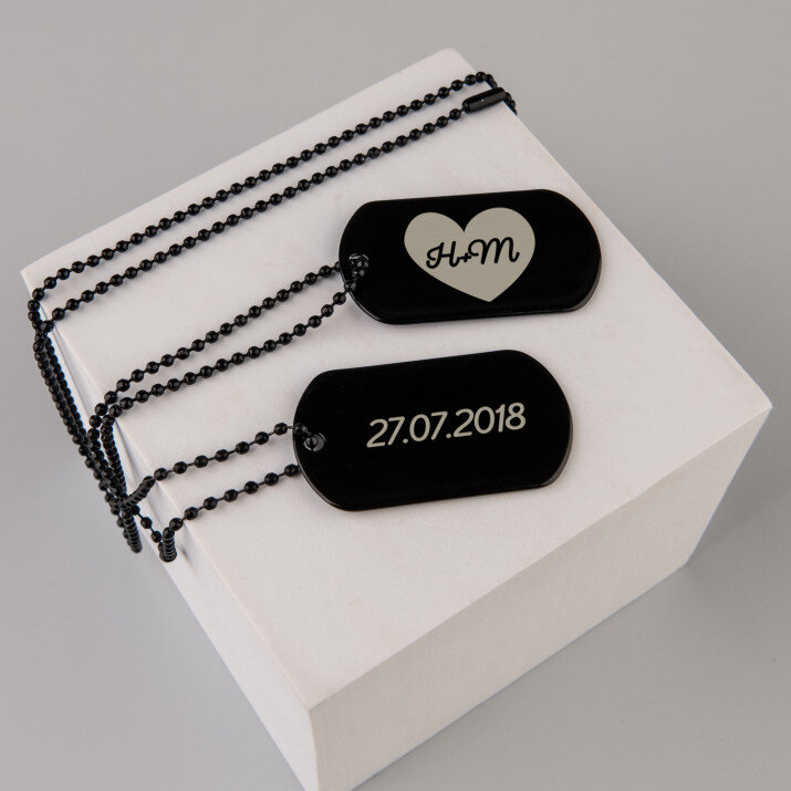 Srdce + dátum - Identifikačné známka