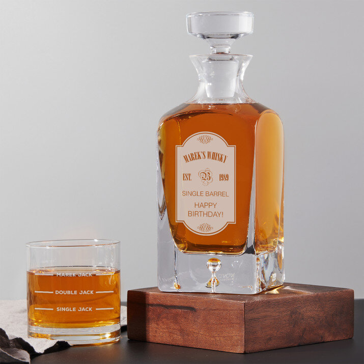 Single Barrel - Sada gravírovanej karafy a pohárov na whisky Single Barrel - Sada gravírovanej karafy a pohárov na whisky