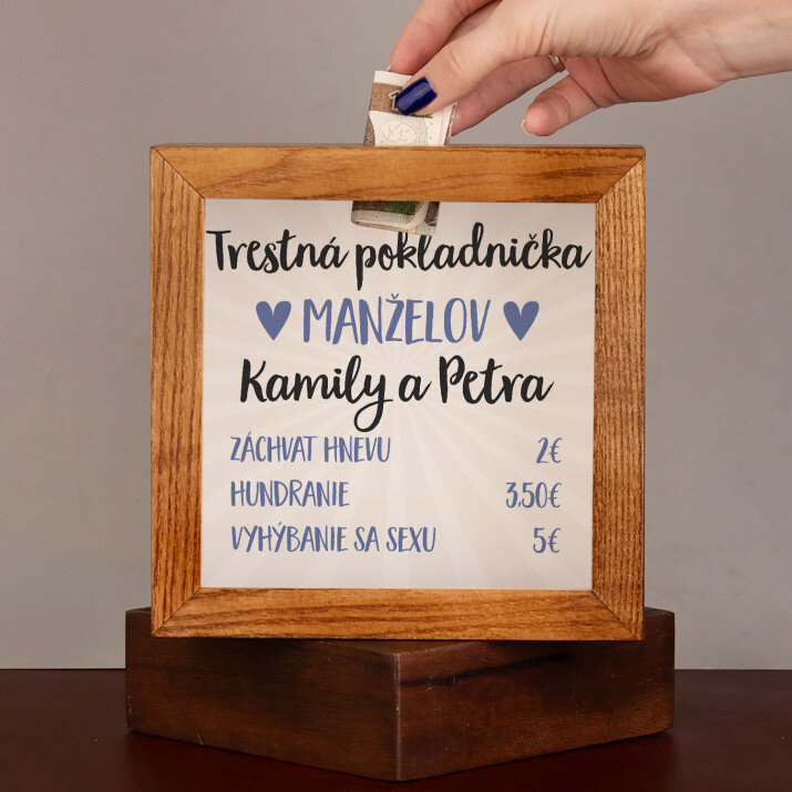 Pokladnička manželov - Drevené prasiatko