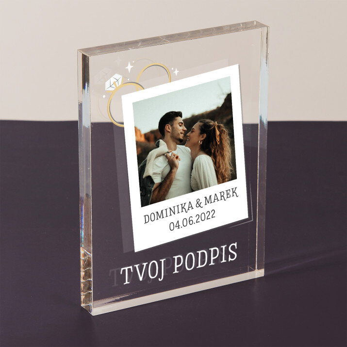 Svadobná fotografia a podpis - Akrylový blok