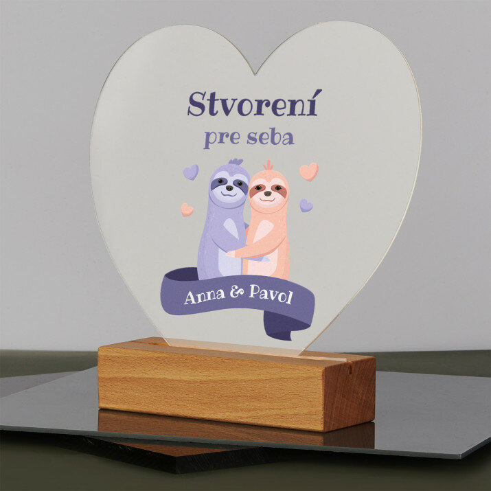 Stvorení pre seba - Tlač na akrylové sklo led Srdce