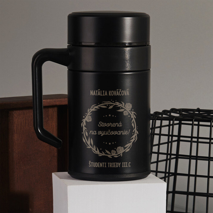Stvorená na vyučovanie - Termohrnček  s rukoväťou 400 ml