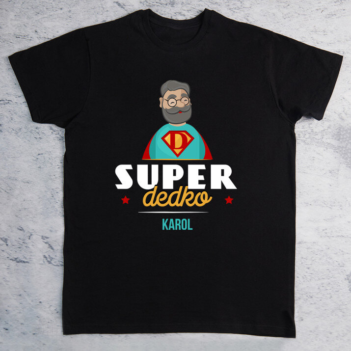 Super dedko - Pánske čierne tričko