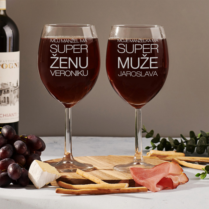 super manžel a manželka - Dva poháre na víno